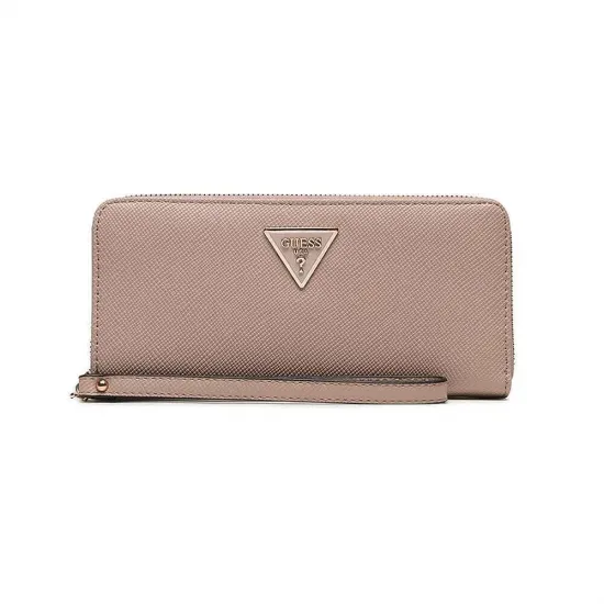 Дамски портфейл Guess с цип, розов