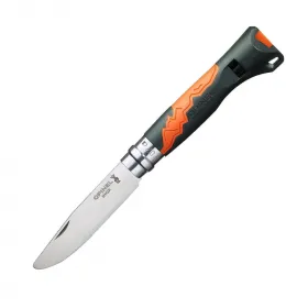 Детски сгъваем нож Opinel №7 Outdoor Junior Khaki, острие 8 см, свирка