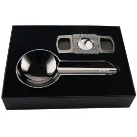Комплект за пури Zorr - 49351, пепелник и резачка, gunmetal снимка