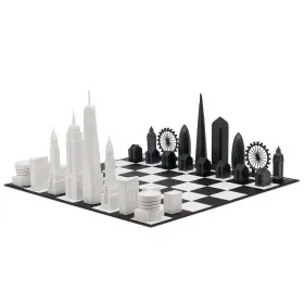 Луксозен шах Skyline Chess - Acrylic London vs New York Edition снимка