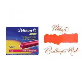 Патрончета Pelikan - къси, 6x броя, червени снимка