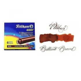 Патрончета Pelikan - къси, 6x броя, кафяви снимка