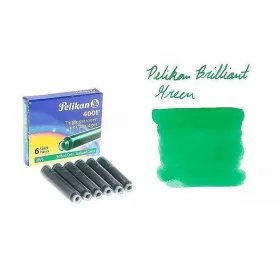 Патрончета Pelikan - къси, 6x броя, зелени снимка
