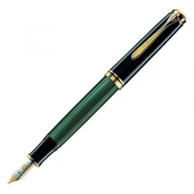 Писалка Pelikan - Souveran 600 Series, Black/Green, M перо снимка