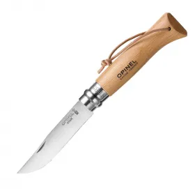 Сгъваем нож Opinel №8 Inox с кожена връзка, острие 8.5 см