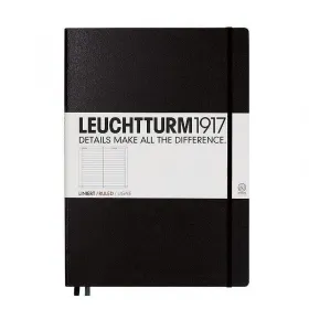 Тефтер А4+ Leuchtturm1917 Notebook Master Classic Black, твърди корици, на редове снимка