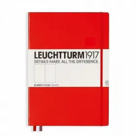 Тефтер А4+ Leuchtturm1917 Notebook Master Classic Red, твърди корици, бели страници снимка