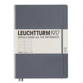 Тефтер А4+ Leuchtturm1917 Notebook Master Slim Anthracite, твърда корица, на редове снимка