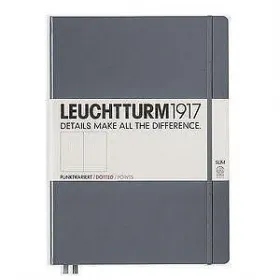 Тефтер А4+ Leuchtturm1917 Notebook Master Slim Anthracite, твърда корица, на точки снимка