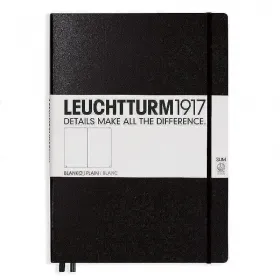 Тефтер А4+ Leuchtturm1917 Notebook Master Slim Black, твърда корица, бели страници снимка
