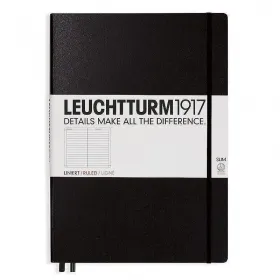 Тефтер А4+ Leuchtturm1917 Notebook Master Slim Black, твърда корица, на редове снимка