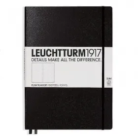 Тефтер А4+ Leuchtturm1917 Notebook Master Slim Black, твърда корица, на точки снимка