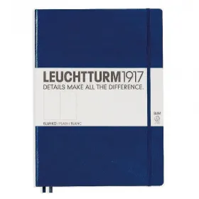 Тефтер А4+ Leuchtturm1917 Notebook Master Slim Navy, твърда корица, бели страници снимка