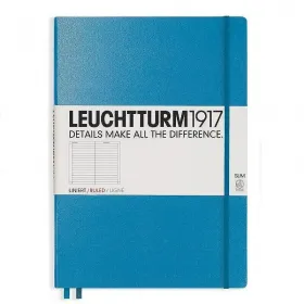 Тефтер А4+ Leuchtturm1917 Notebook Master Slim Nordic Blue, твърда корица, на редове снимка