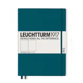 Тефтер А4+ Leuchtturm1917 Notebook Master Slim Pacific Green, твърда корица, бели страници снимка