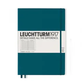 Тефтер А4+ Leuchtturm1917 Notebook Master Slim Pacific Green, твърда корица, на редове снимка
