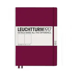 Тефтер А4+ Leuchtturm1917 Notebook Master Slim Port Red, твърда корица, бели страници снимка