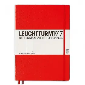 Тефтер А4+ Leuchtturm1917 Notebook Master Slim Red, твърда корица, бели страници снимка