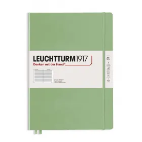 Тефтер А4+ Leuchtturm1917 Notebook Master Slim Sage, твърда корица, на редове снимка