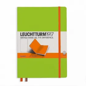 Тефтер А5 Leuchtturm1917 BiColore Edition Lime-Orange, твърди корици, бели страници снимка