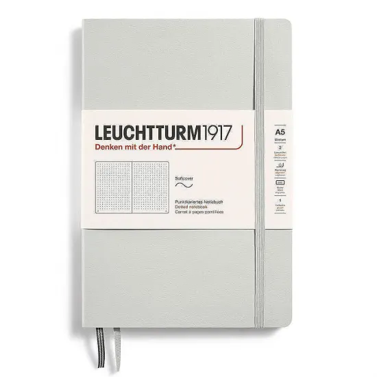 Тефтер A5 Leuchtturm1917 Natural Colors Collection - Light Grey, мека корица, на точки