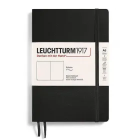 Тефтер A5 Leuchtturm1917 Notebook Classic Black, мека корица, бели страници снимка