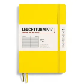 Тефтер A5 Leuchtturm1917 Notebook Classic Lemon, мека корица, на редове снимка