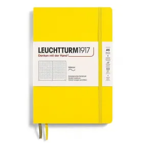 Тефтер A5 Leuchtturm1917 Notebook Classic Lemon, мека корица, на точки снимка