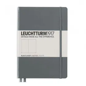 Тефтер А5 Leuchtturm1917 Notebook Medium Anthracite, твърди корици, на точки снимка