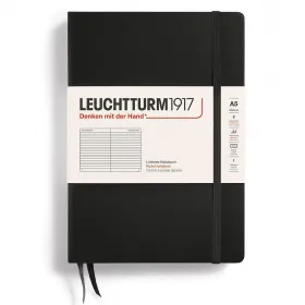 Тефтер А5 Leuchtturm1917 Notebook Medium Black, твърди корици, на редове снимка