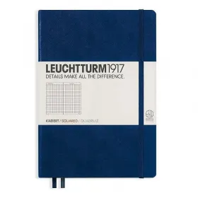 Тефтер А5 Leuchtturm1917 Notebook Medium Navy Squared, твърди корици снимка