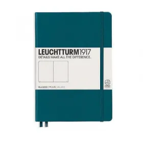Тефтер А5 Leuchtturm1917 Notebook Medium Pacific Green, твърди корици, бели страници снимка