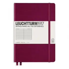 Тефтер А5 Leuchtturm1917 Notebook Medium Port Red, твърди корици, на редове снимка