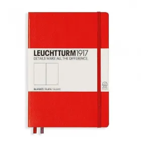 Тефтер А5 Leuchtturm1917 Notebook Medium Red, твърди корици, бели страници снимка