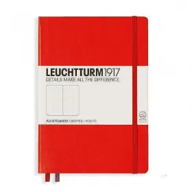 Тефтер А5 Leuchtturm1917 Notebook Medium Red, твърди корици, на точки снимка