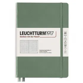 Тефтер А5 Leuchtturm1917 Smooth Colors Collection Olive, твърди корици, на точки снимка