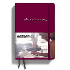 Тефтер А5 Leuchtturm1917 Some Lines a day - 5 години, Port Red, твърди корици снимка
