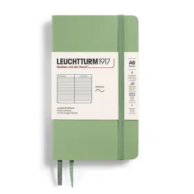 Тефтер А6 Leuchtturm1917 Notebook Muted Colors - Sage, мека корица, на редове снимка