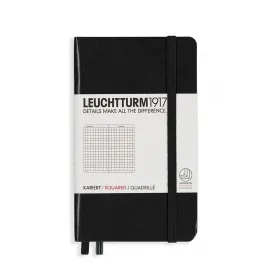 Тефтер А6 Leuchtturm1917 Notebook Pocket Black, твърда корица, на квадратчета снимка