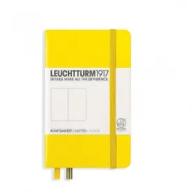 Тефтер А6 Leuchtturm1917 Notebook Pocket Lemon, твърда корица, на точки снимка