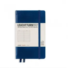 Тефтер А6 Leuchtturm1917 Notebook Pocket Navy, твърда корица, на редове снимка