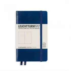 Тефтер А6 Leuchtturm1917 Notebook Pocket Navy, твърда корица, на точки снимка