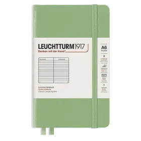 Тефтер А6 Leuchtturm1917 Notebook Pocket Sage, твърди корици, на редове снимка