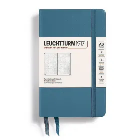 Тефтер А6 Leuchtturm1917 Notebook Rising Colors -  Stone Blue, твърда корица, на точки снимка