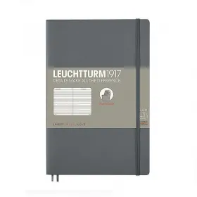 Тефтер B6+ Leuchtturm1917 Notebook Paperback Anthracite, мека корица, на редове снимка