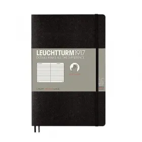 Тефтер B6+ Leuchtturm1917 Notebook Paperback Black, мека корица, на редове снимка