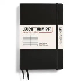 Тефтер B6+ Leuchtturm1917 Notebook Paperback Black, твърди корици, на редове снимка