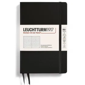 Тефтер B6+ Leuchtturm1917 Notebook Paperback Black, твърди корици, на точки снимка