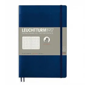 Тефтер B6+ Leuchtturm1917 Notebook Paperback Navy, меки корици, на точки снимка