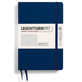 Тефтер B6+ Leuchtturm1917 Notebook Paperback Navy, твърди корици, на точки снимка